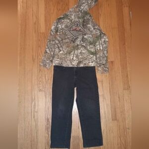 (B3G1) Cabela's Woodland Camo Jacket with Dark Jeans